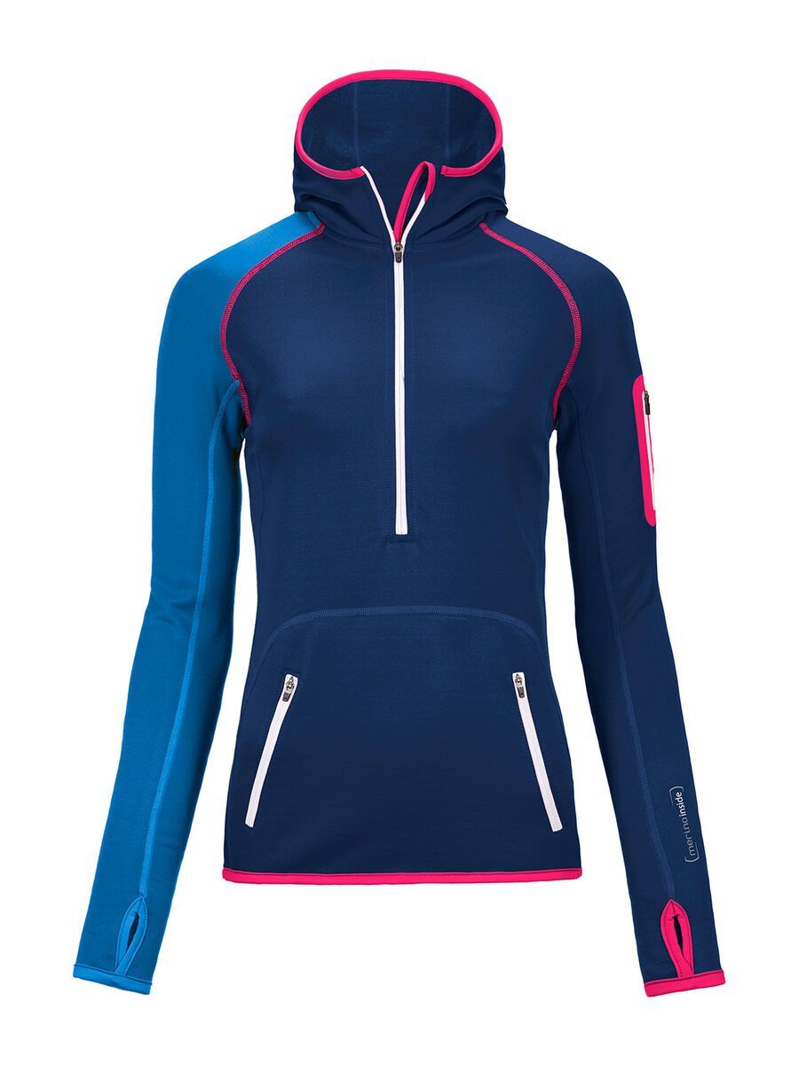 Ortovox Fleece Merino Zip Neck Hoody, strong blue - Bild 1