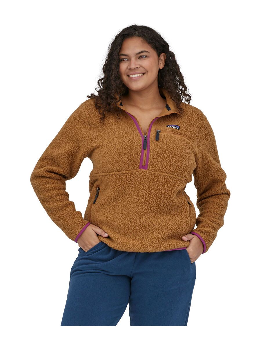 Patagonia Women's Retro Pile Fleece Marsupial, nest brown w/amaranth pink - Bild 2