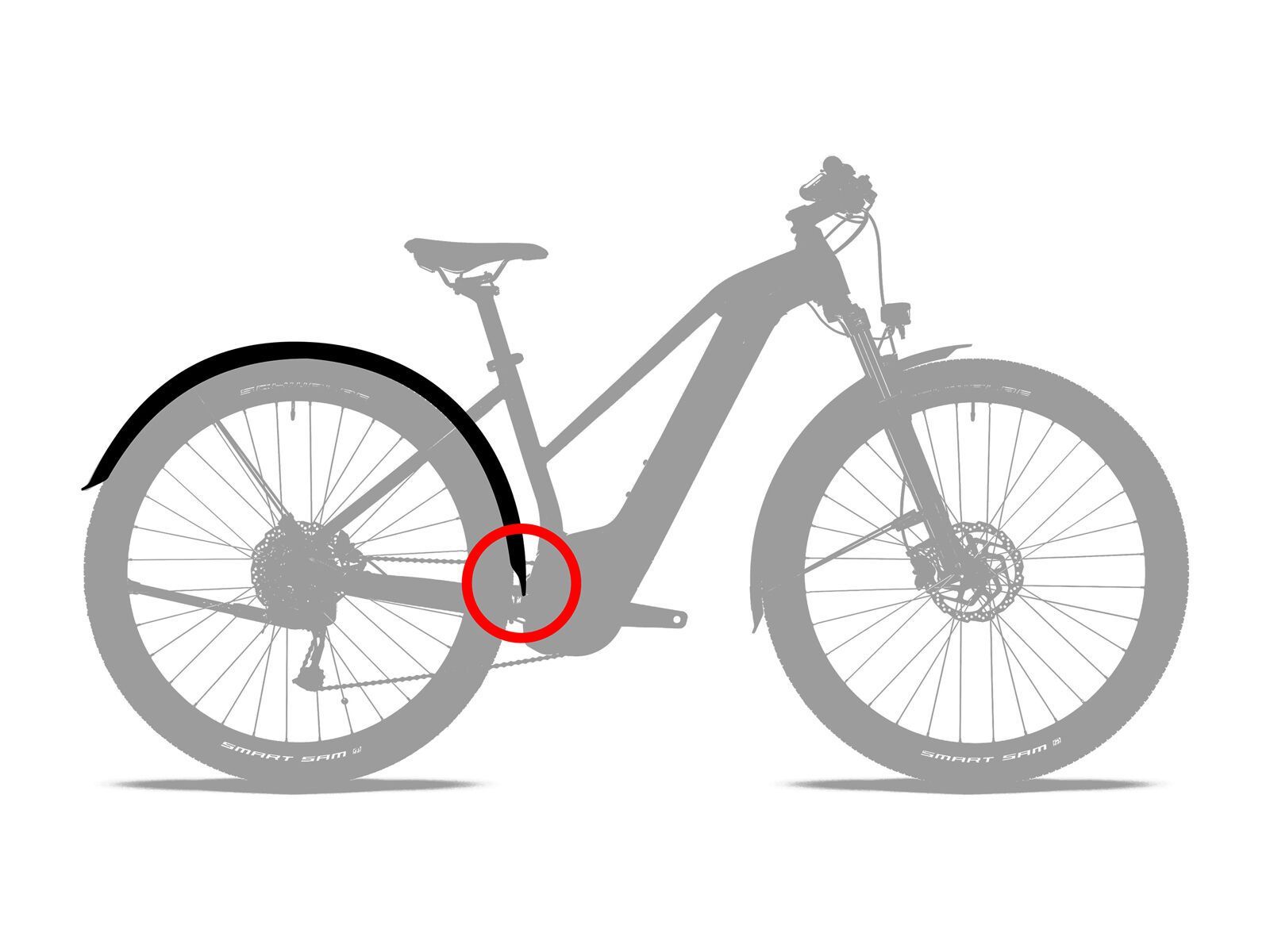 Cube Acid Schutzblechset 57 28 Zoll BB Mount 2.0, black - Bild 4