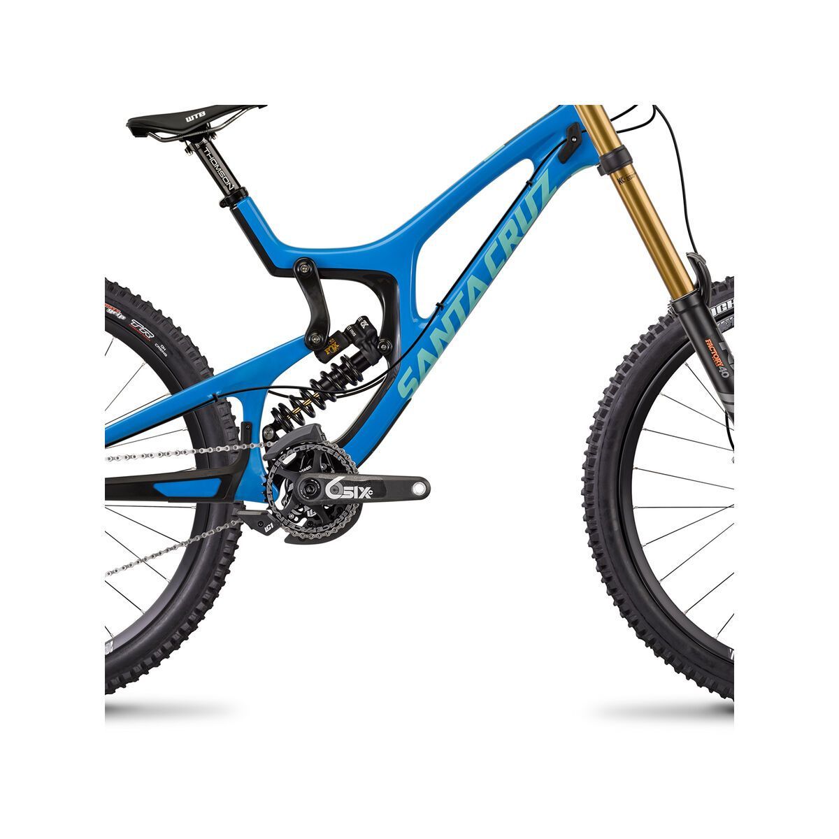 Santa Cruz V10 CC X01 Fox DHX2, gloss blue and mint - Bild 4