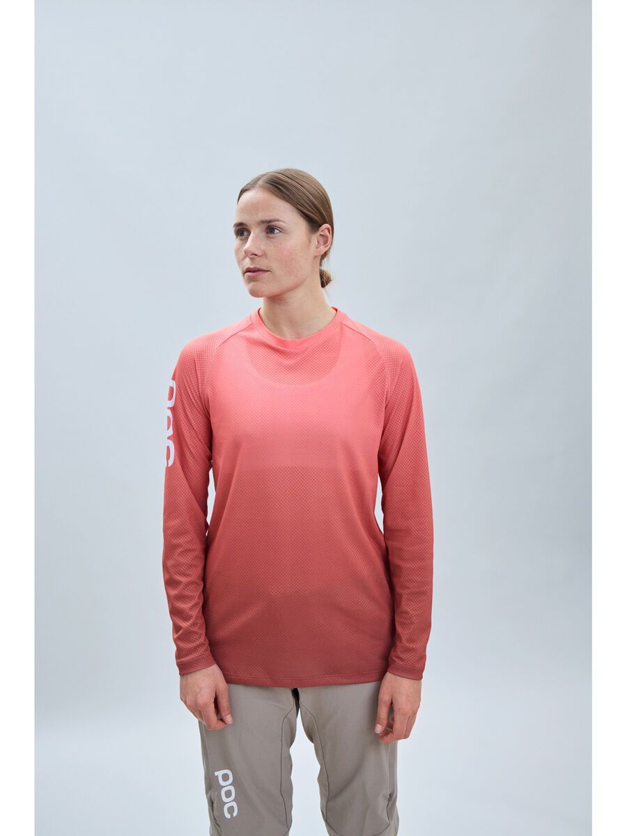 POC W's Essential MTB Lite LS Jersey, gradient ammolite coral - Bild 7