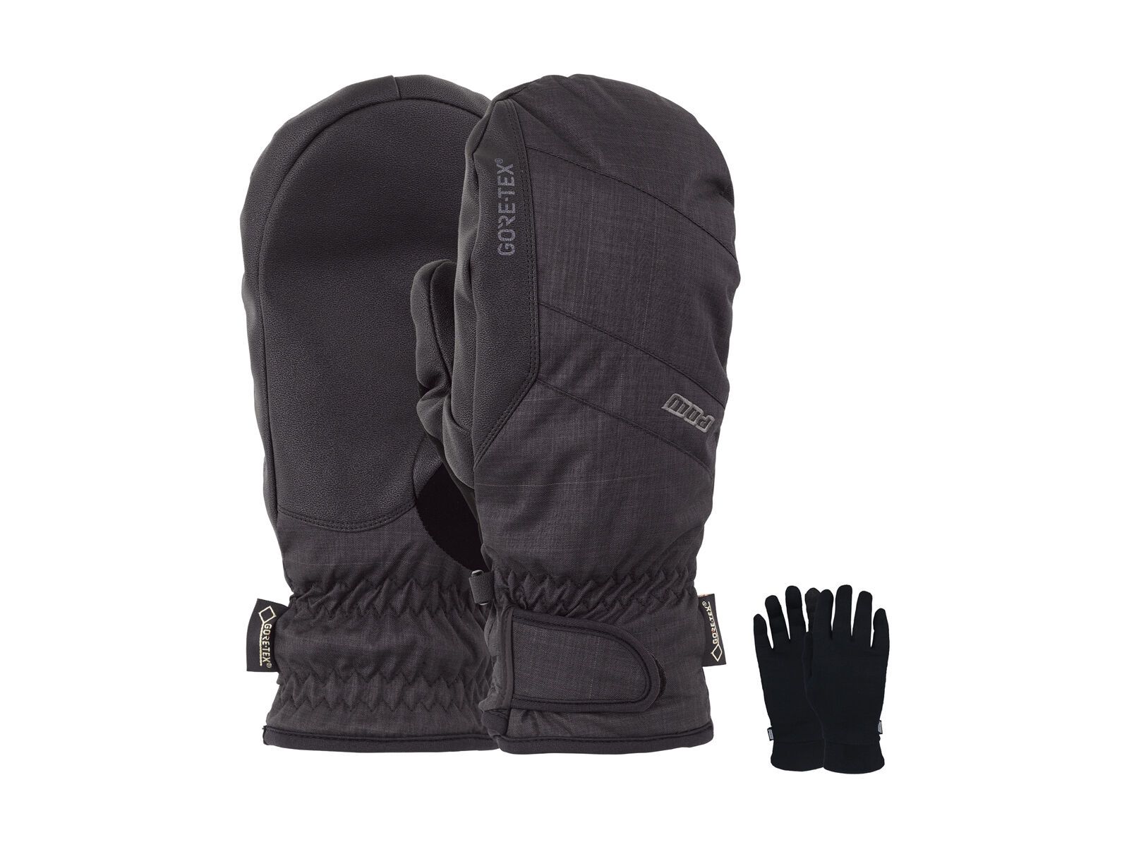 POW Gloves Warner Gore-Tex Short Mitt + Merino Liner, black - Bild 1