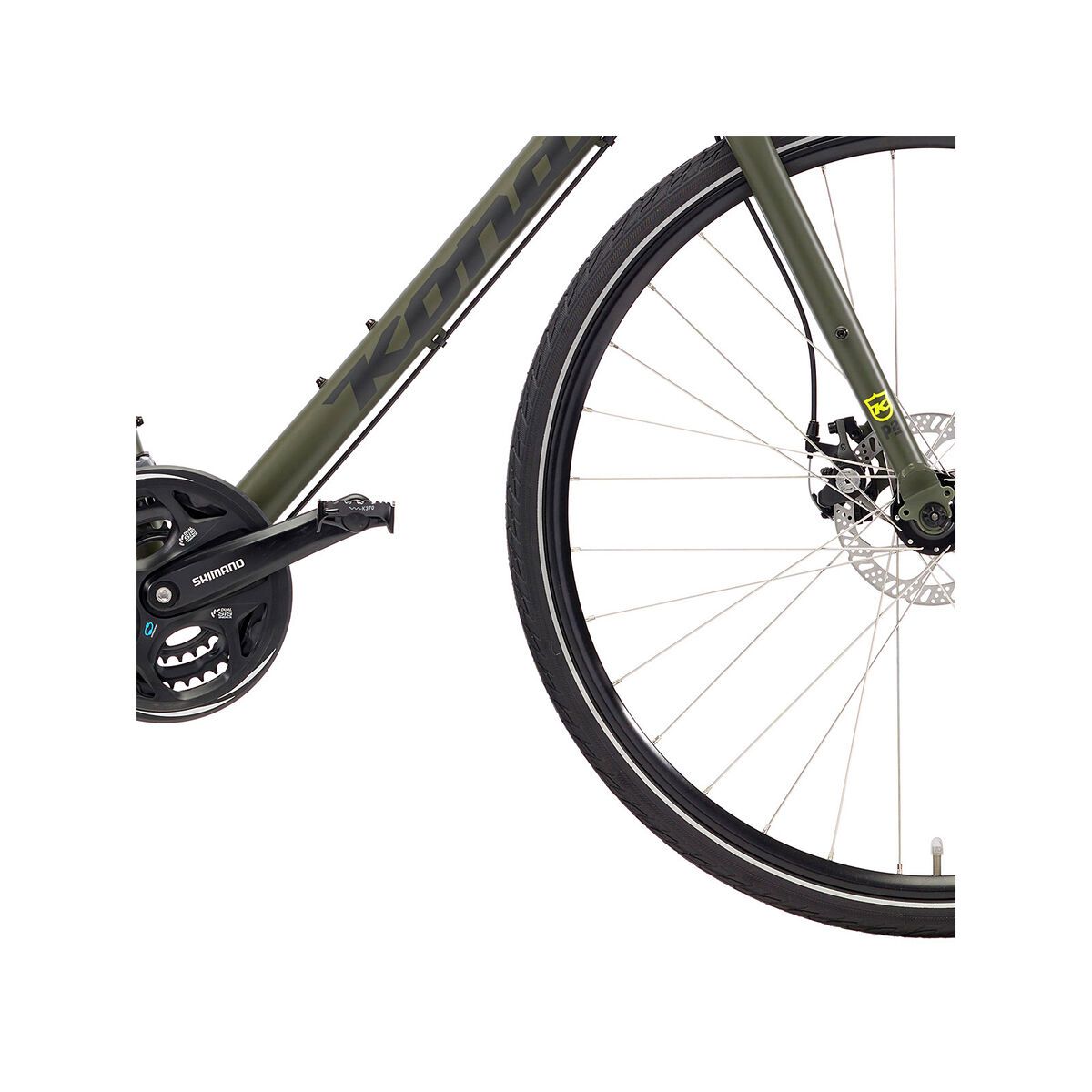 Kona Dew 700C, matt olive w/ charcoal & yellow decals - Bild 4