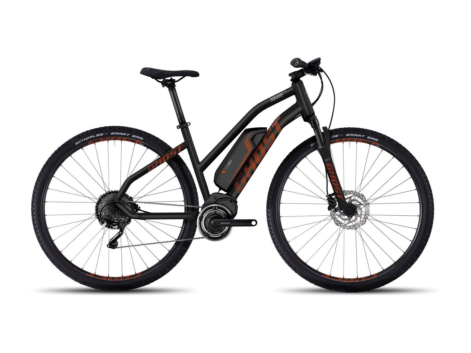 Ghost Hybride Square Cross 4 W, night black/monarch orange/urban grey - Bild 1