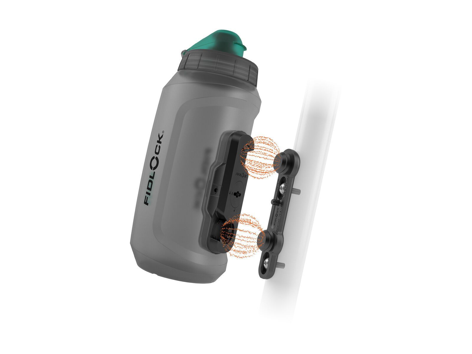 Fidlock Twist Bottle 750 Antibacterial + Bike Base, transparent black/light green - Bild 1