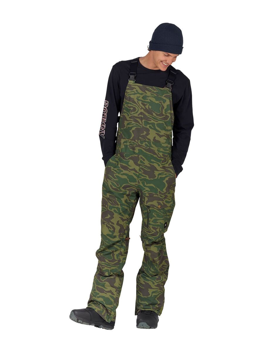 Analog Breakneck Bib Pant, rifle green noodle camo | BIKER