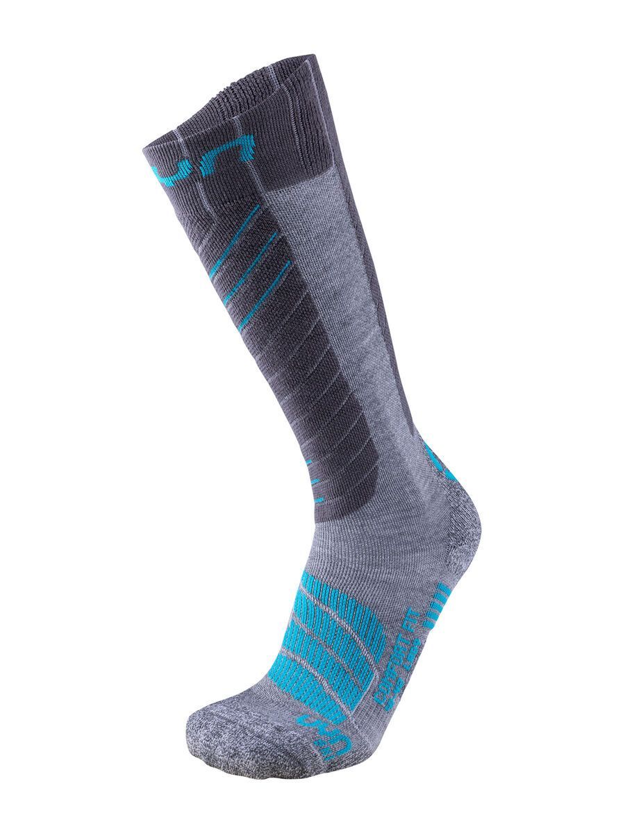 UYN Comfort Fit Ski Socks Lady, grey/turquoise - Bild 1