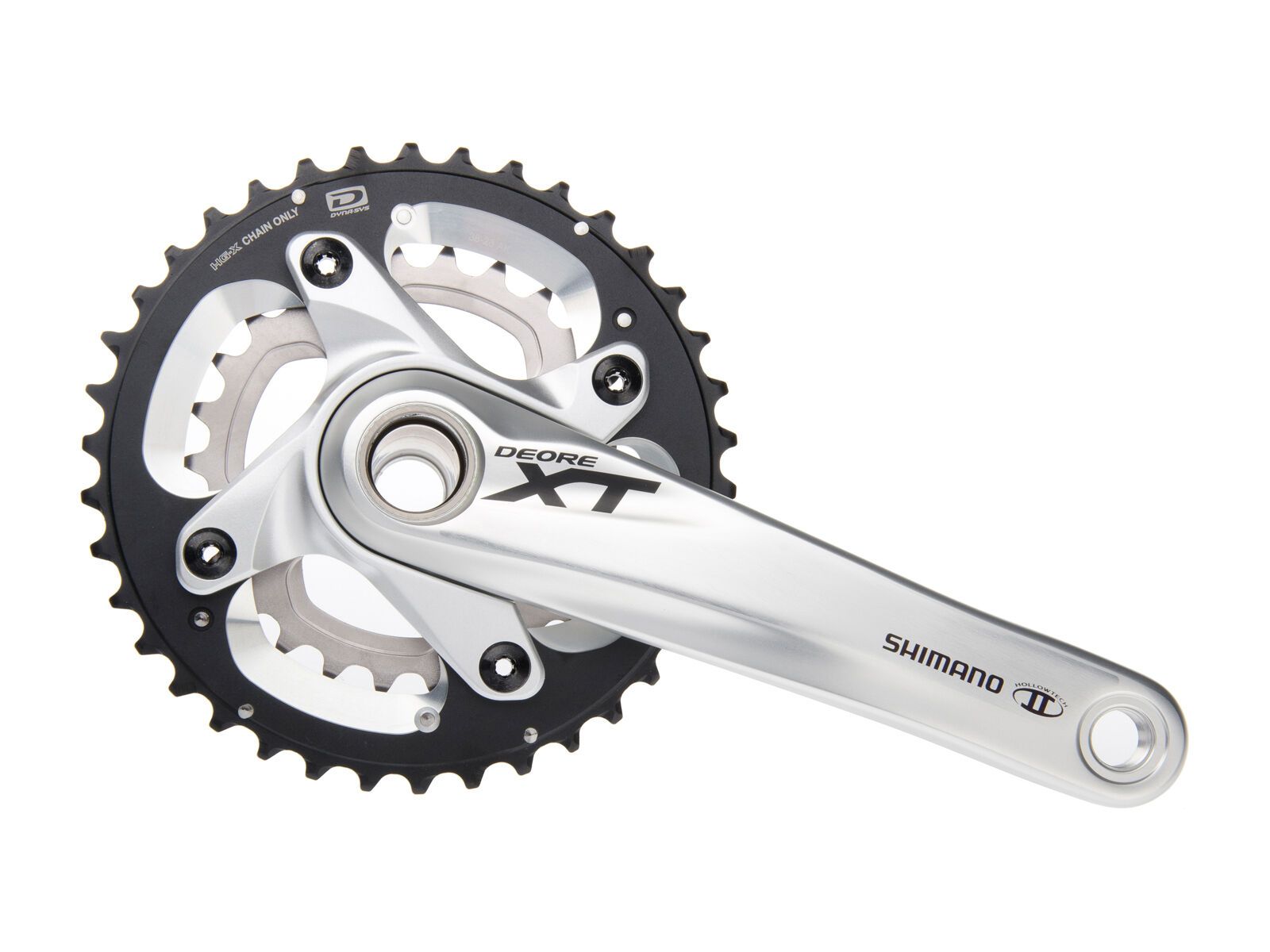 Shimano Kurbelgarnitur Deore XT MTB FC-M785 2x10 - 38/26, silber - Bild 1