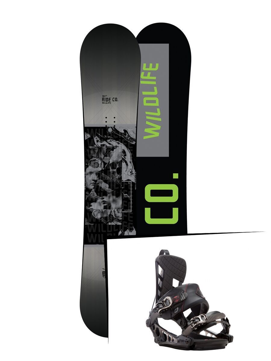 Set: Ride Wild Life 2017 + K2 Cinch CTS 2017, black - Snowboardset - Bild 1
