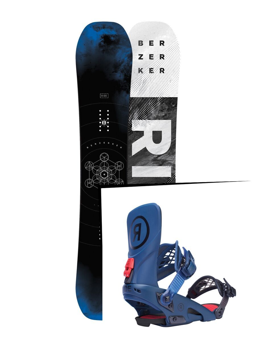 Set: Ride Berzerker 2017 + Ride LTD 2017, blue - Snowboardset - Bild 1