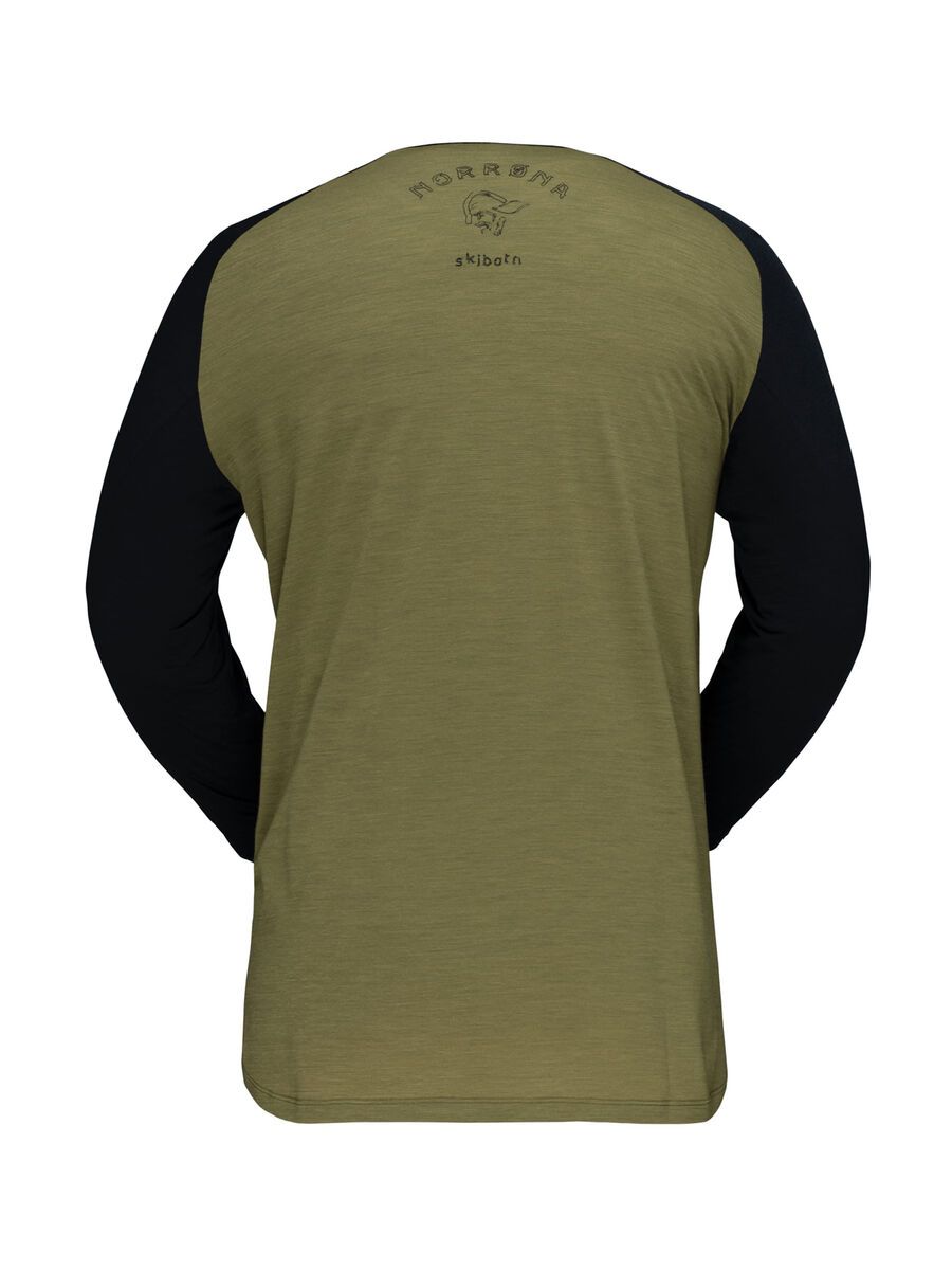 Norrona skibotn wool 3/4 T-Shirt M's, olive drab - Bild 2