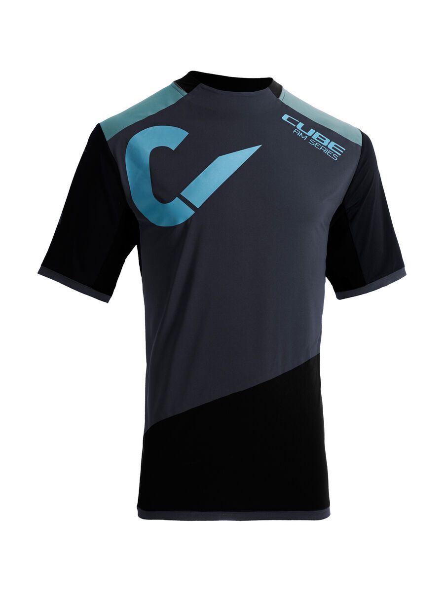 Cube AM Rundhalstrikot kurzarm, black´n´grey - Bild 1