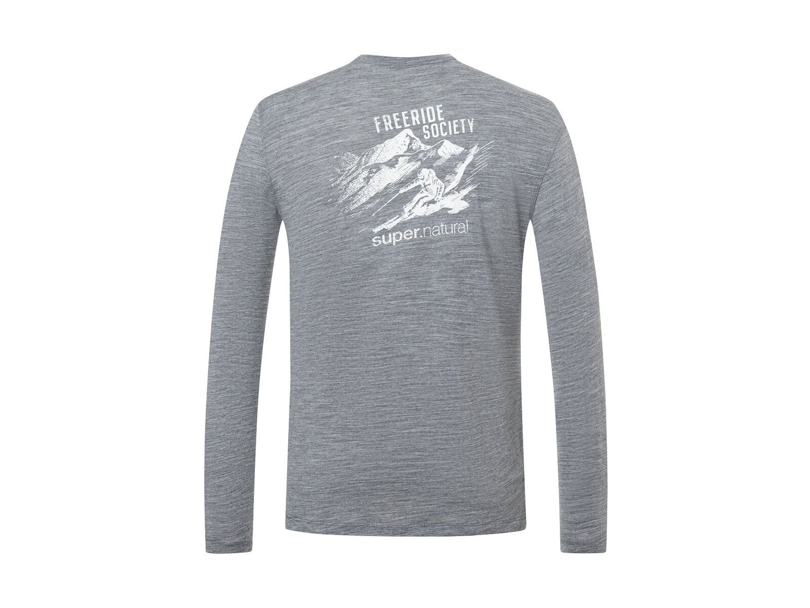 super.natural Freeride Society LS Herren, cashmere grey melange/various - Bild 3