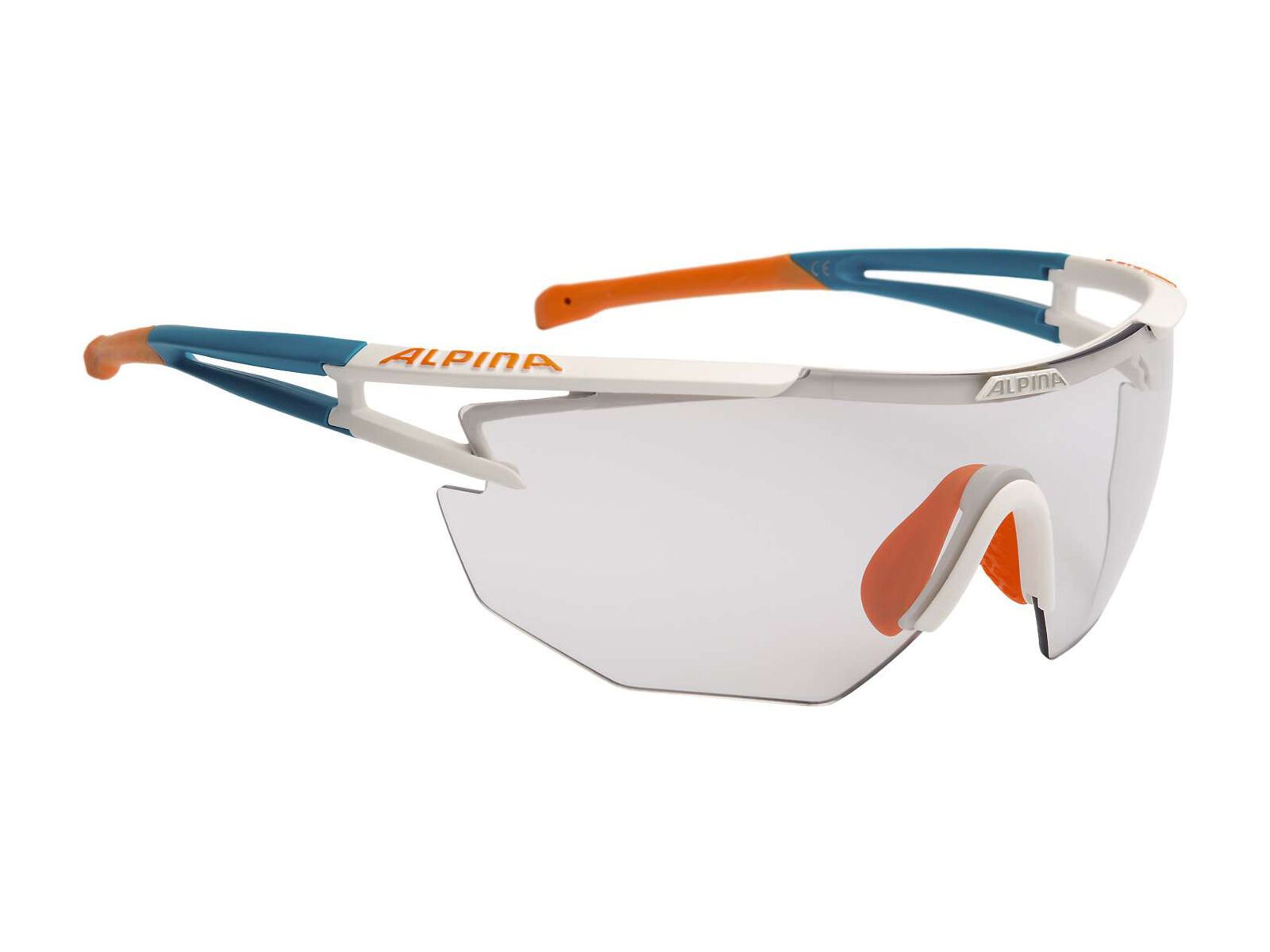 Alpina Alpina Eye-5 Shield VL+, weiß matt-cyan-orange/Varioflex black S1-3 fogstop - Bild 1