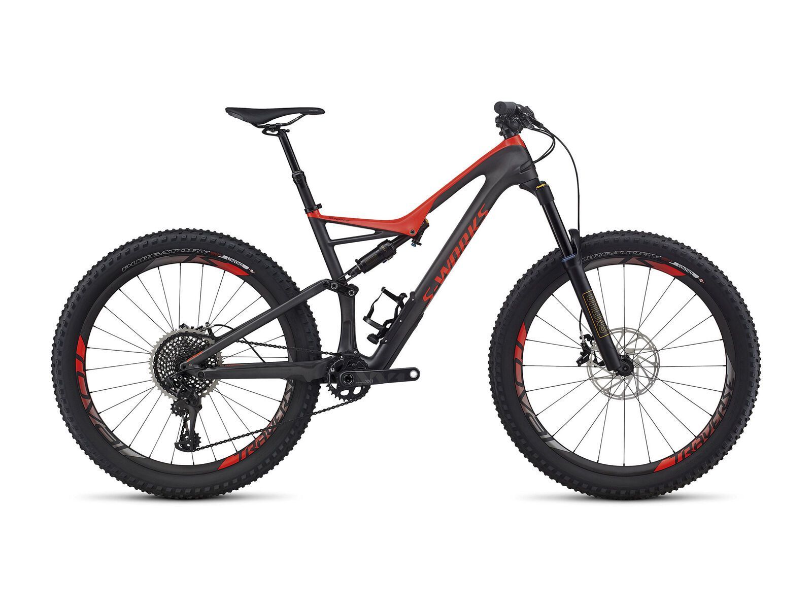 Specialized S-Works Stumpjumper FSR Carbon 6Fattie, silver tint carbon/rocket red - Bild 1