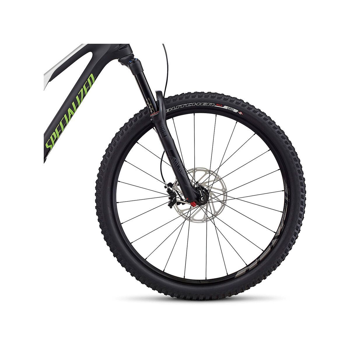 Specialized Stumpjumper FSR Comp Carbon 29, satin tarmac black/light silver/monster green - Bild 2