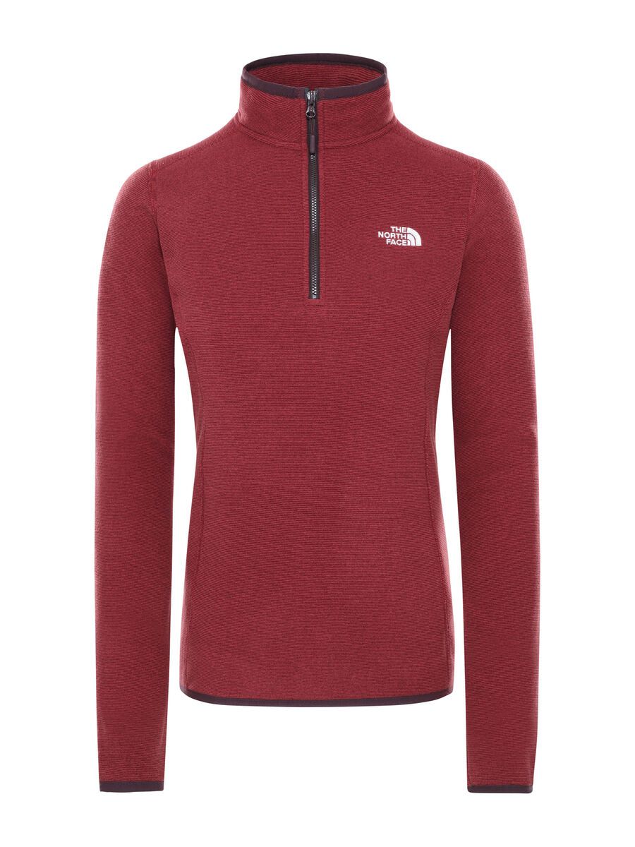 The North Face Women's 100 Glacier 1/4 Zip, root brown/pomegranate stripe - Bild 1