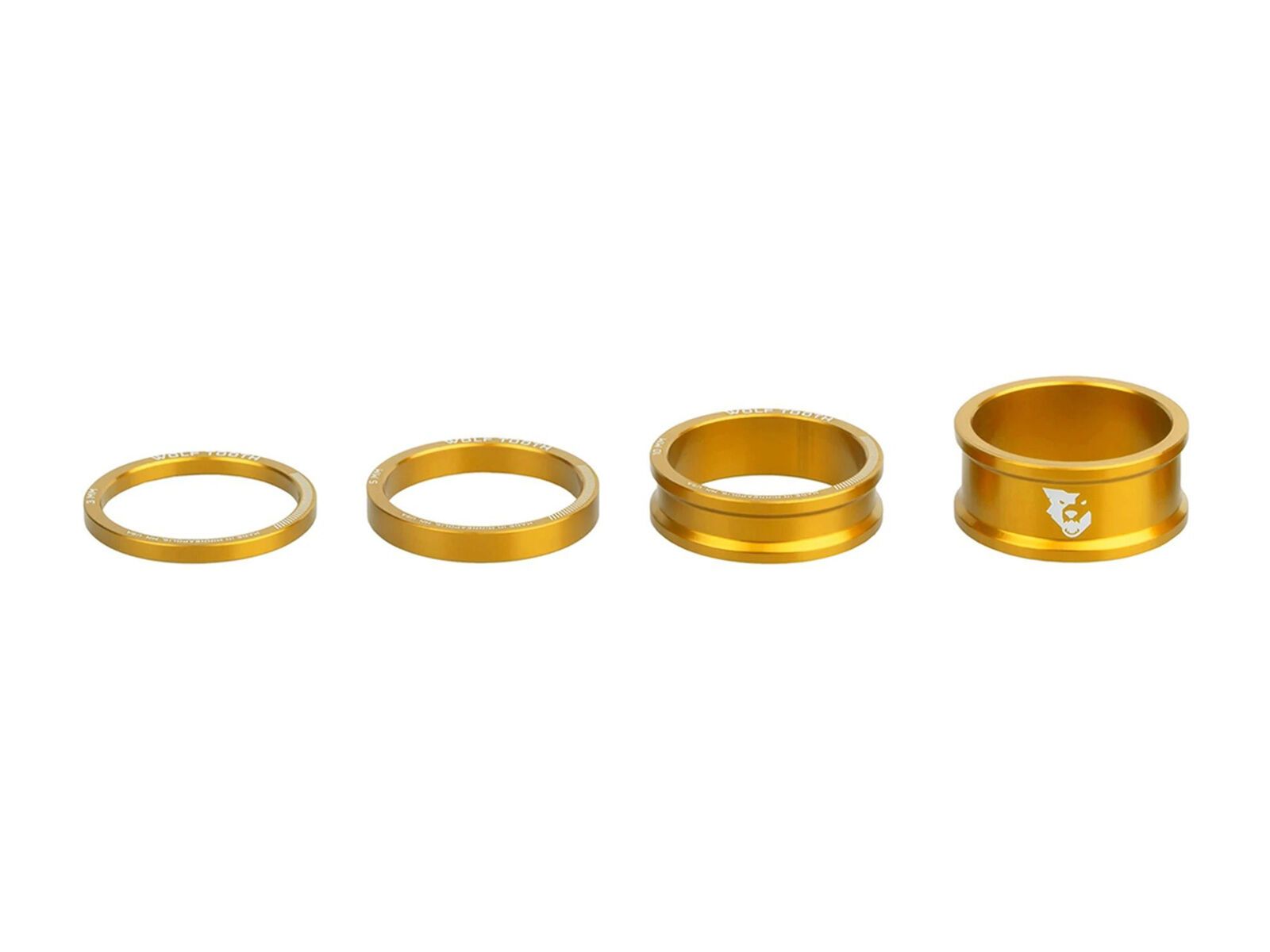 Wolf Tooth Precision Headset Spacers - 3/5/10/15 mm Kit gold SPACER-GLD-KIT1