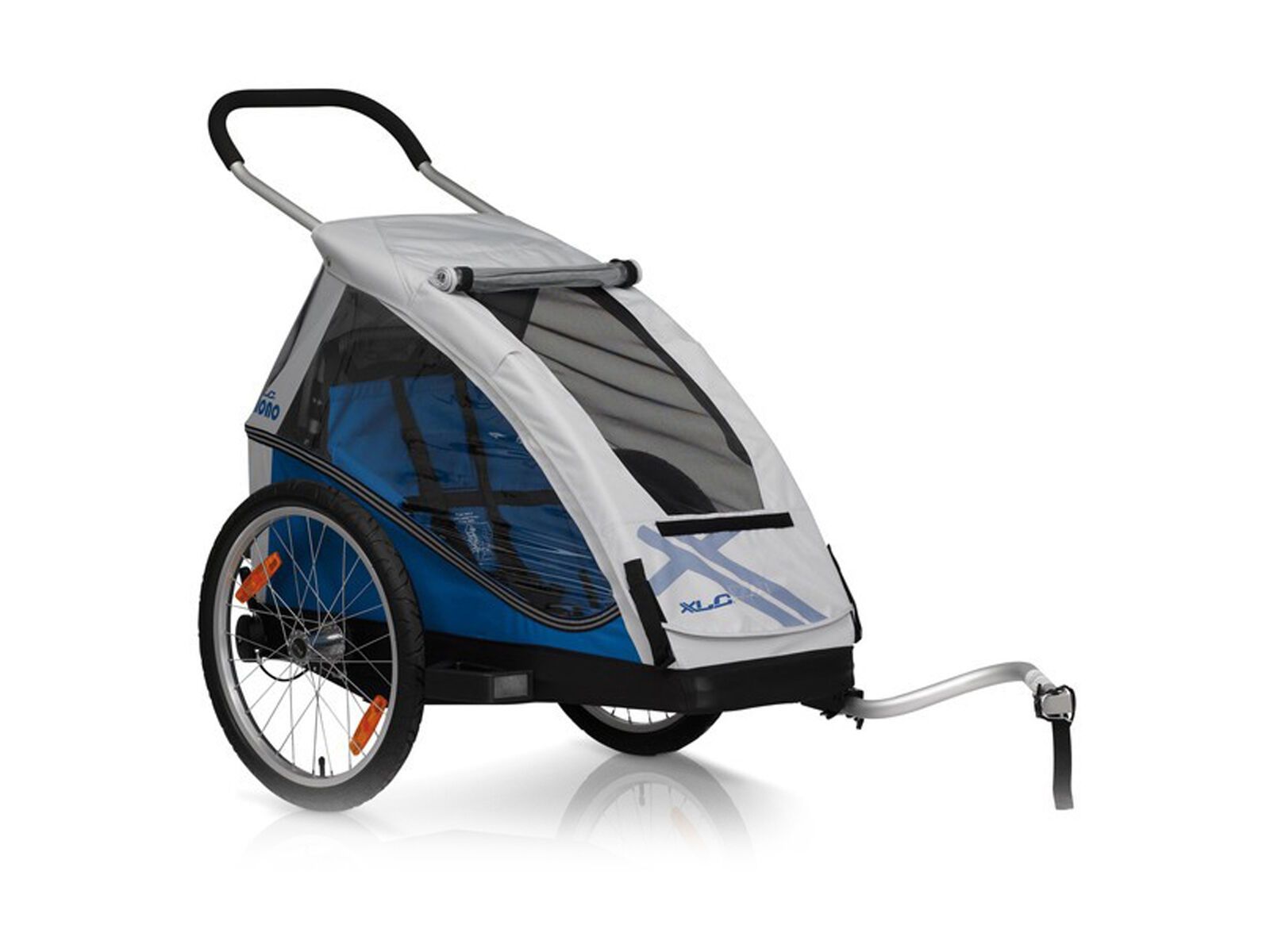 XLC Kinderanhänger Mono² / 2-in-One, silber/blau - Bild 1