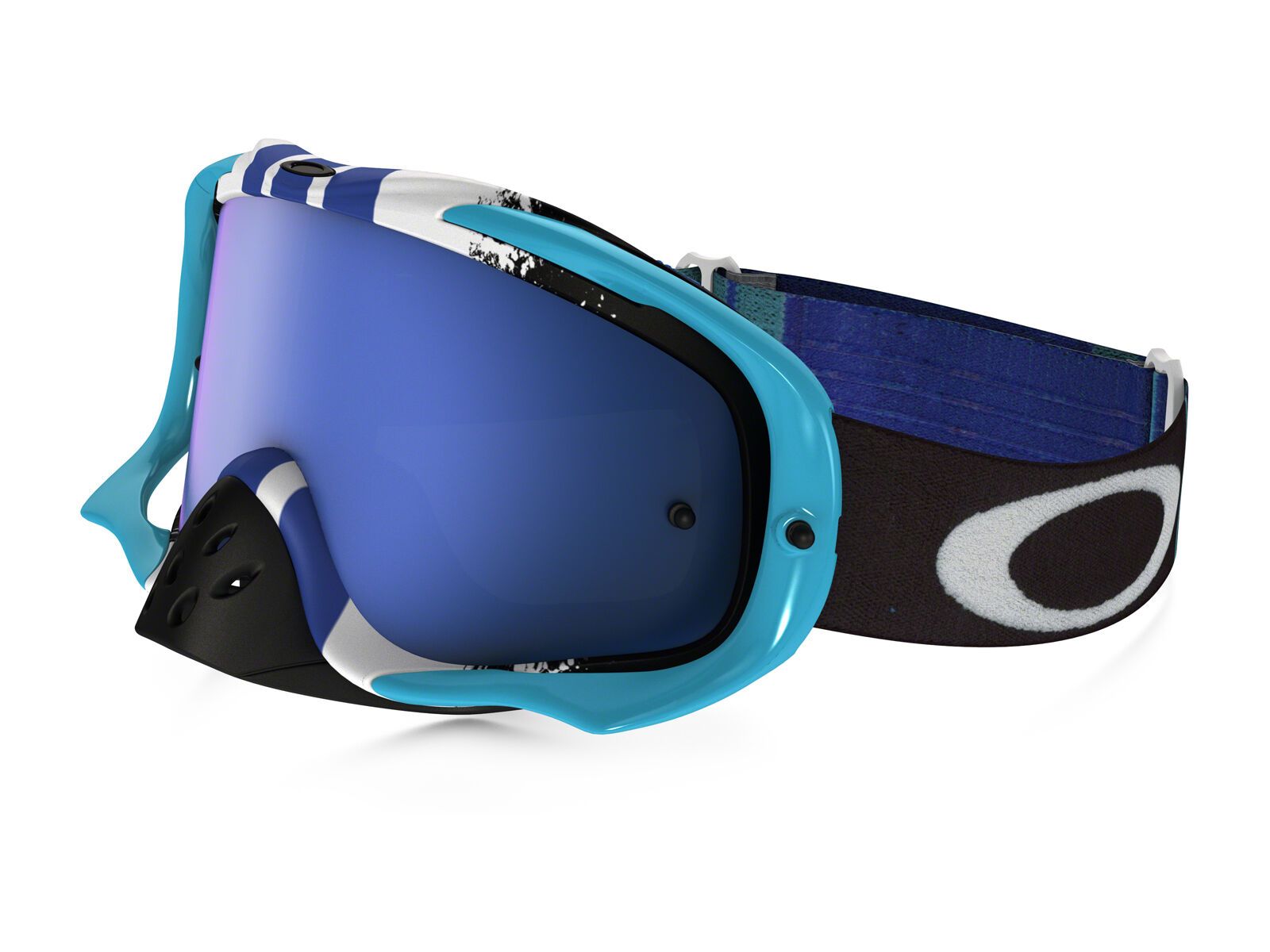 Oakley Crowbar MX inkl. Wechselscheibe, pinned race blue/white/Lens: black ice iridium - Bild 1