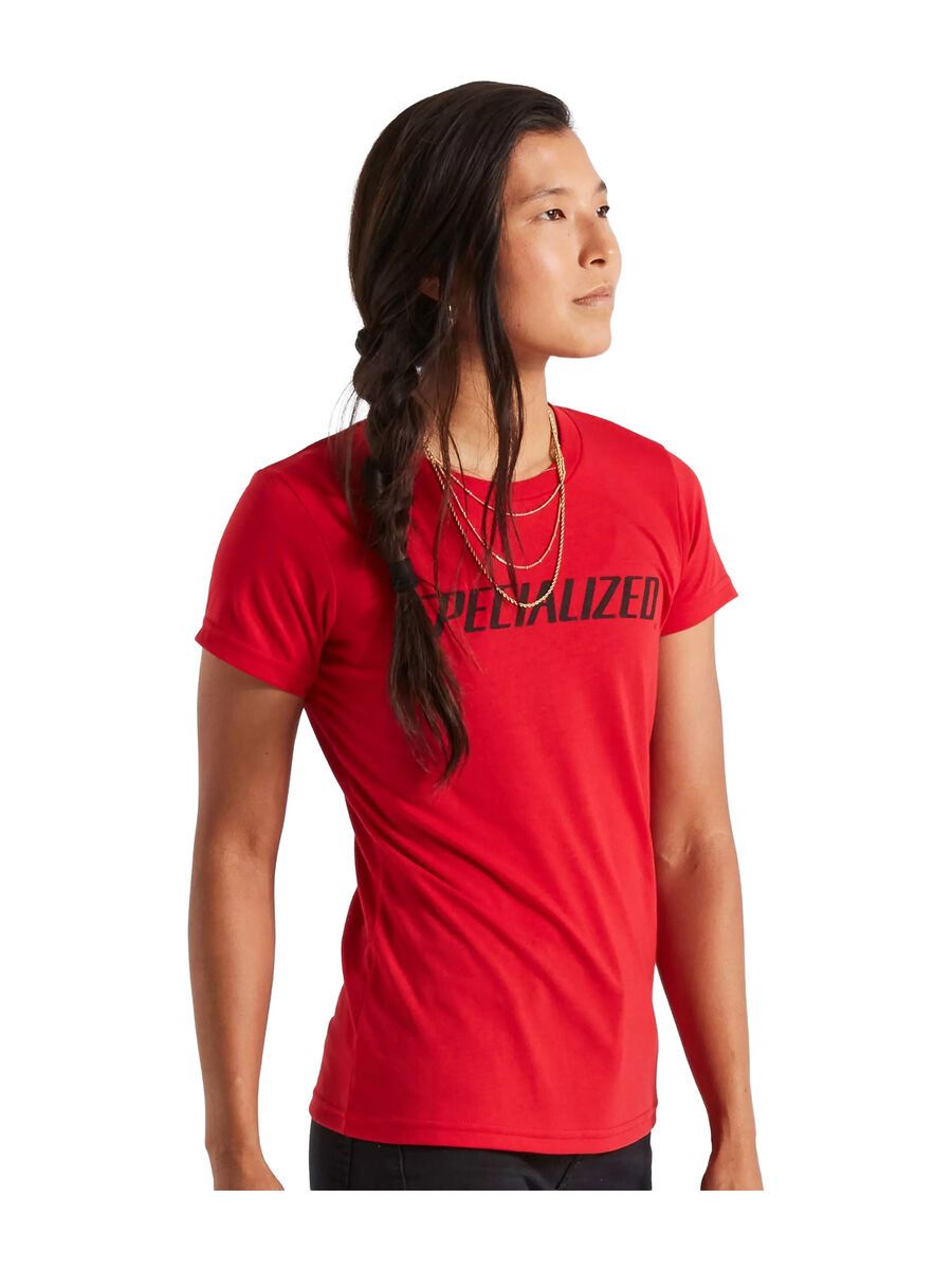 Specialized Wordmark T-Shirt Damen kurzarm, flo red - Bild 3