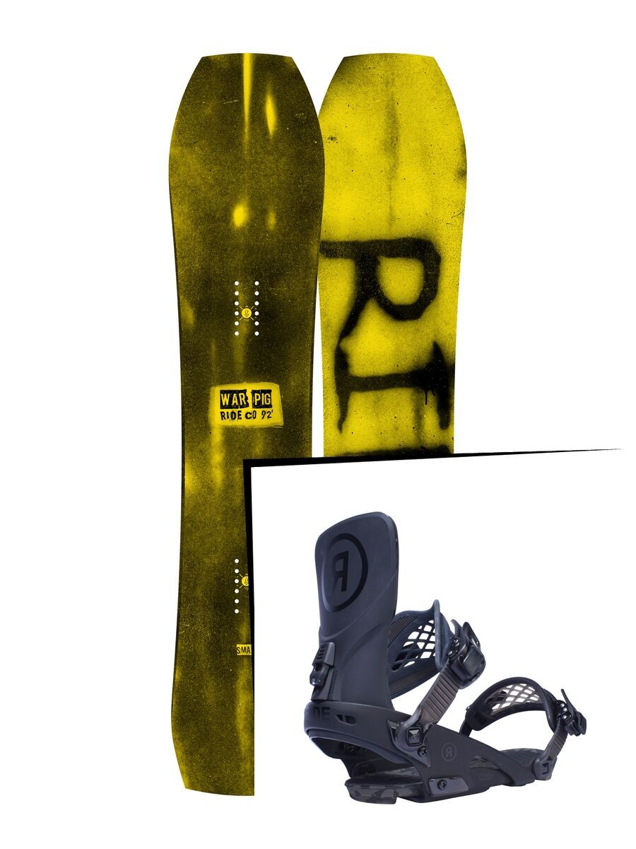 Set: Ride Warpig Small 2017 + Ride LTD 2017, black - Snowboardset - Bild 1