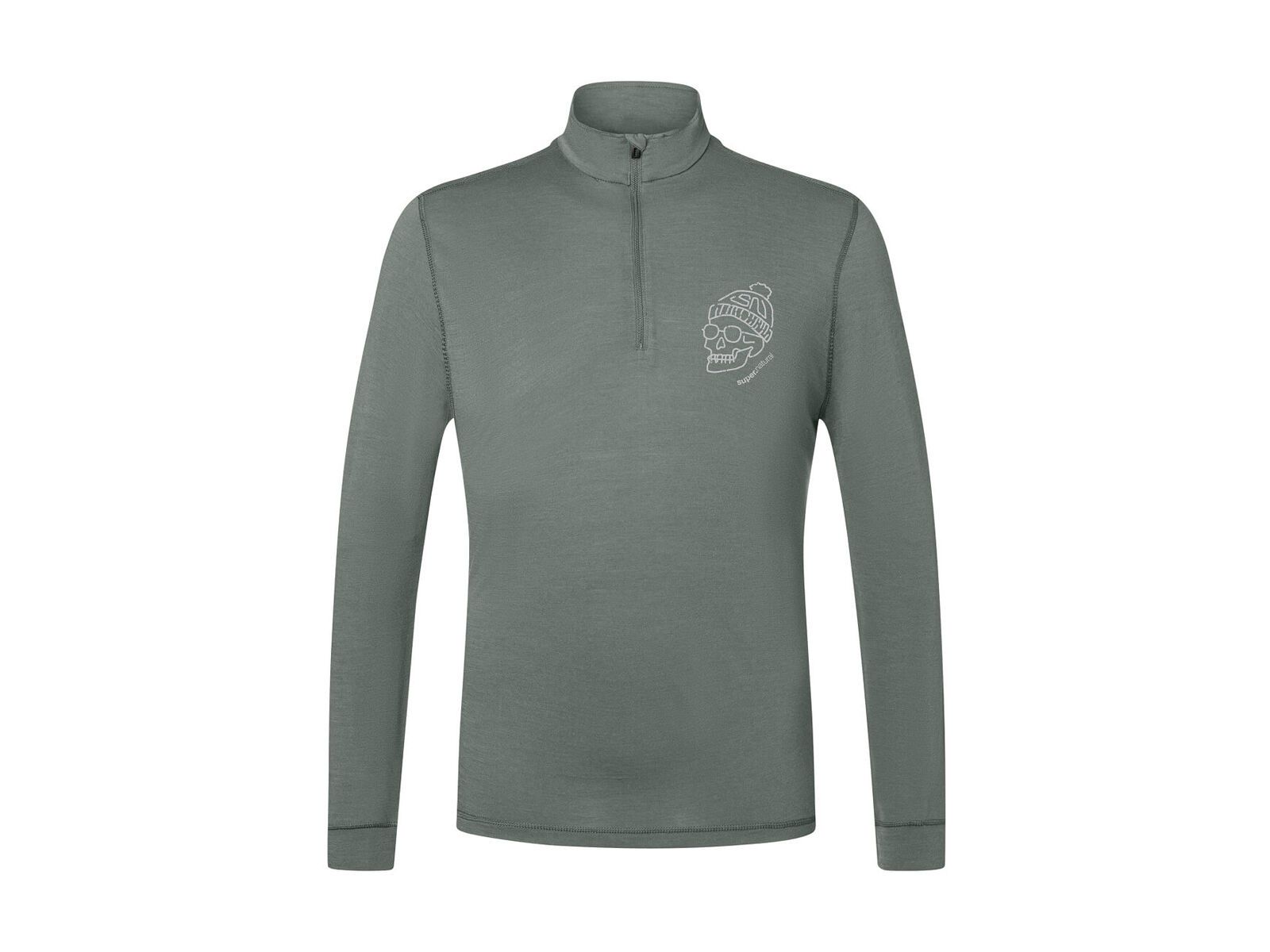 super.natural Tundra175 Frosty 1/4 Zip Herren, eucalyptus/vapor grey - Bild 1
