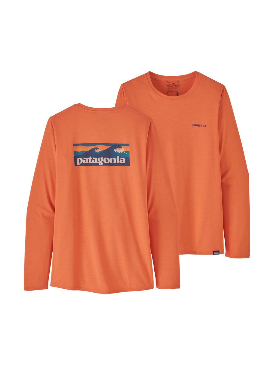 Patagonia Women's Long-Sleeved Capilene Cool Daily Graphic Shirt Boardshort Logo, tigerlily orange x-dye - Bild 1