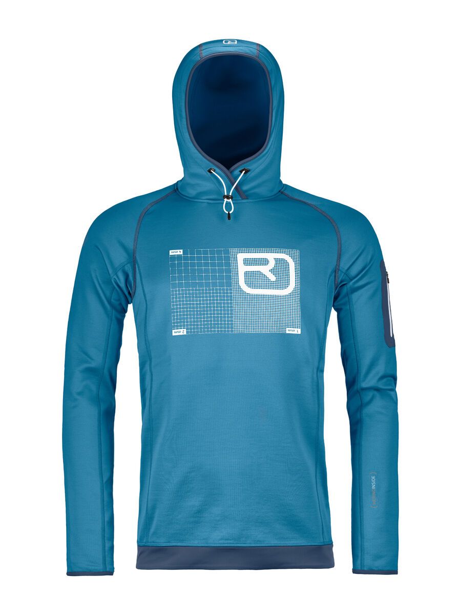 Ortovox Merino Fleece Logo Hoody M, blue sea - Bild 1