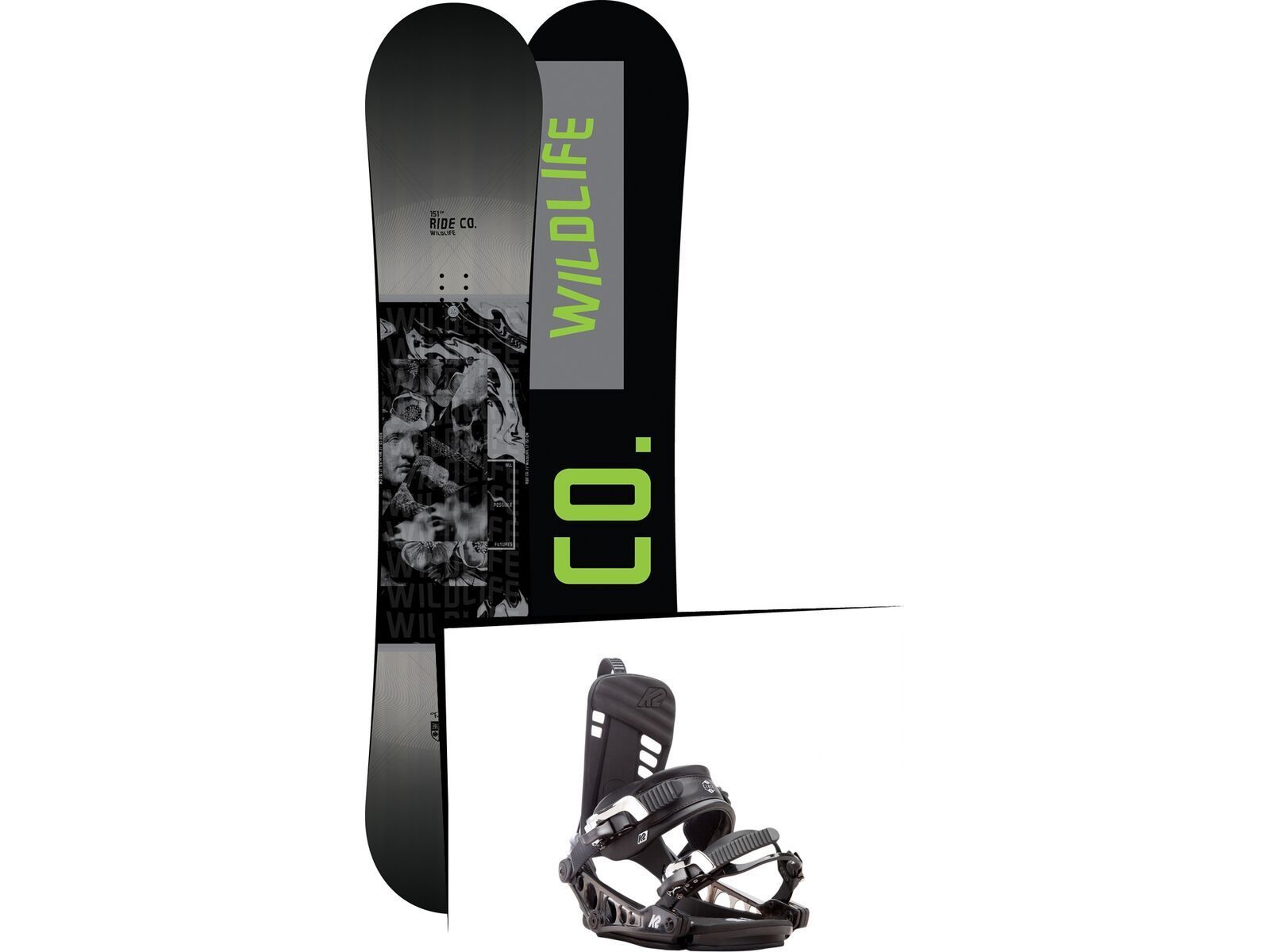 Set: Ride Wild Life 2017 + K2 Cinch CTX 2017, black - Snowboardset | Bild 1