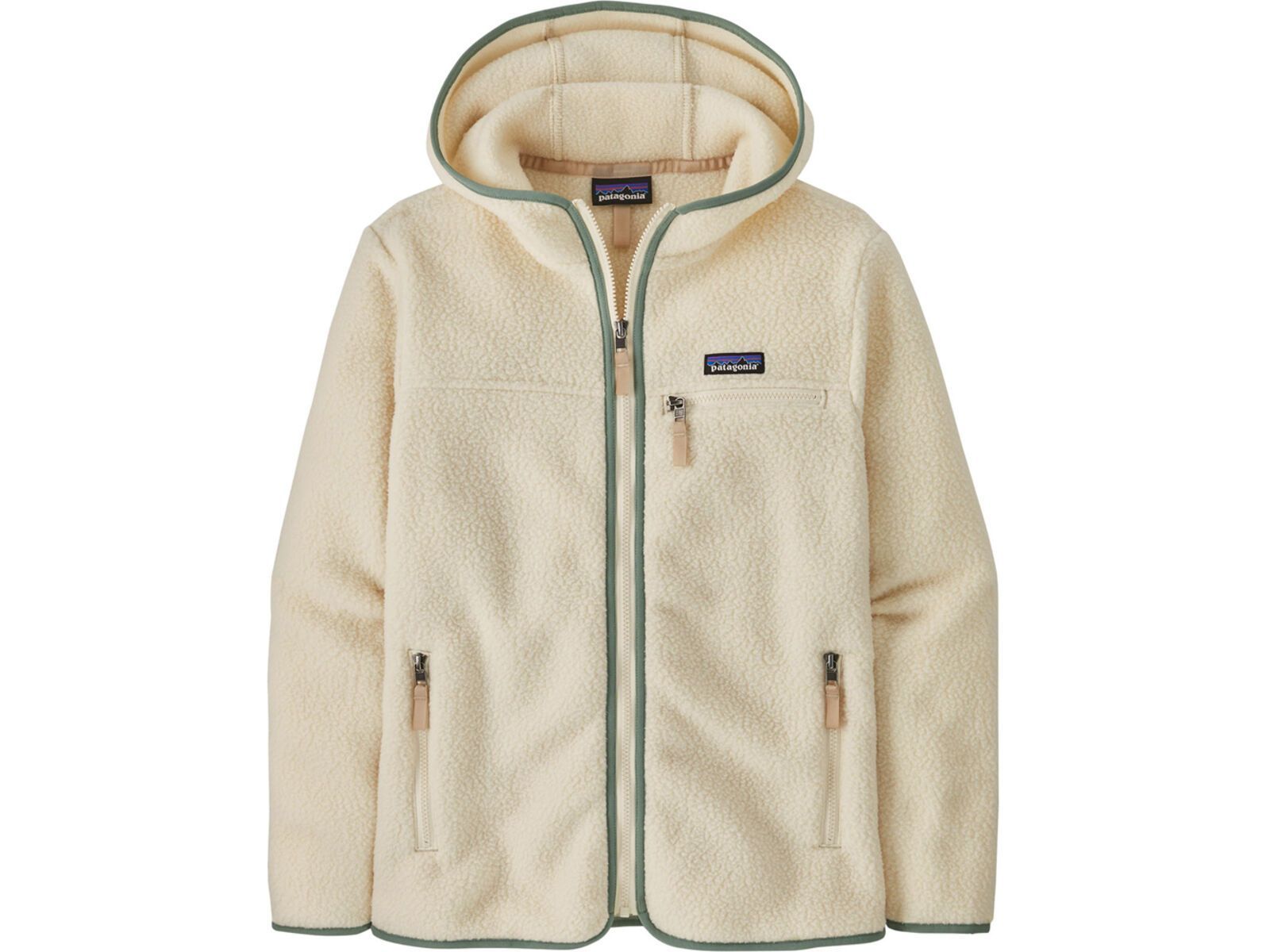 Patagonia Women's Retro Pile Hoody, natural w/ellwood green | Bild 1