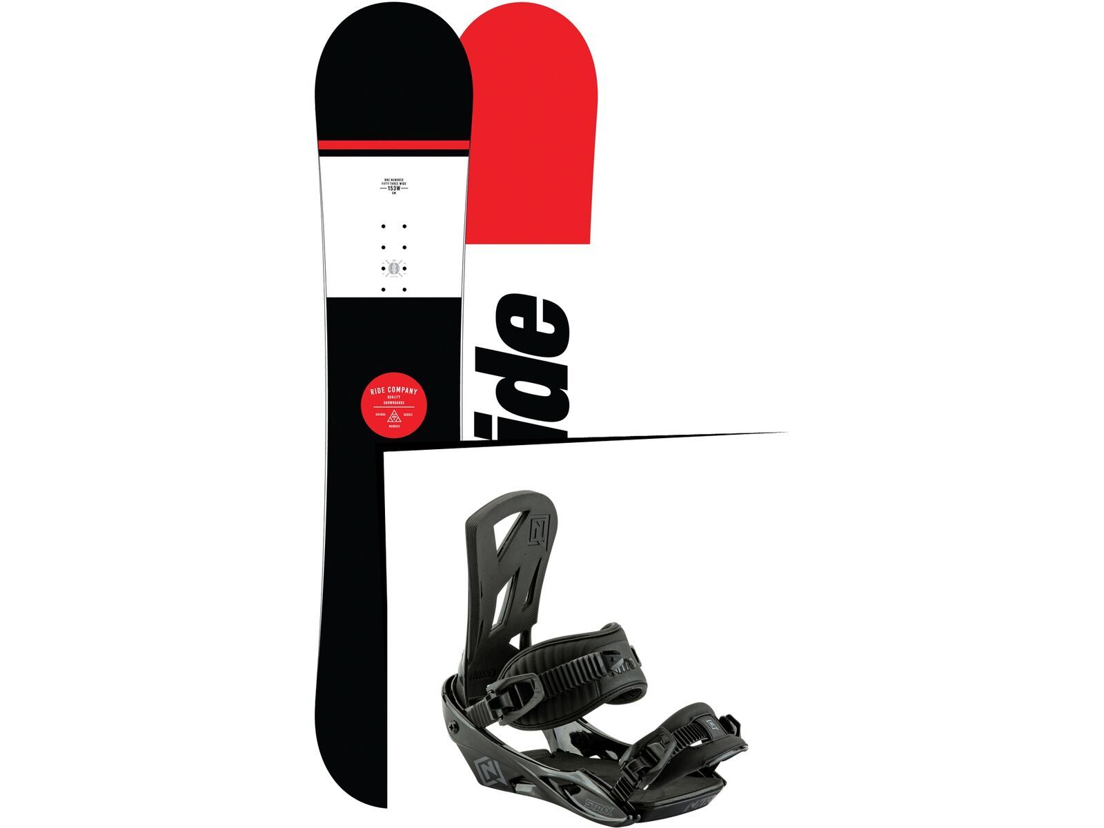 Set: Ride Agenda Wide 2017 + Nitro Staxx 2017, black - Snowboardset | Bild 1