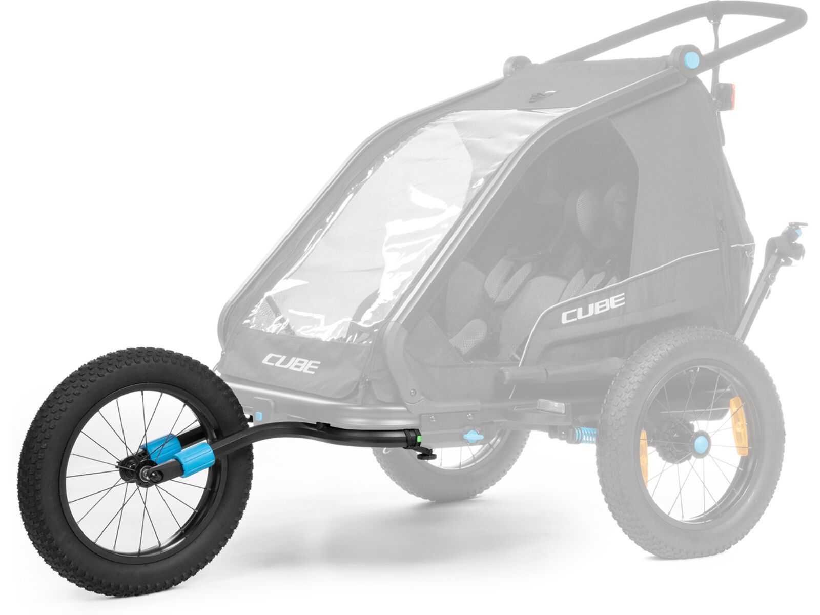 Cube Fat Wheel Jogger Kit für Kinder Fahrradanhänger Double, black | Bild 3