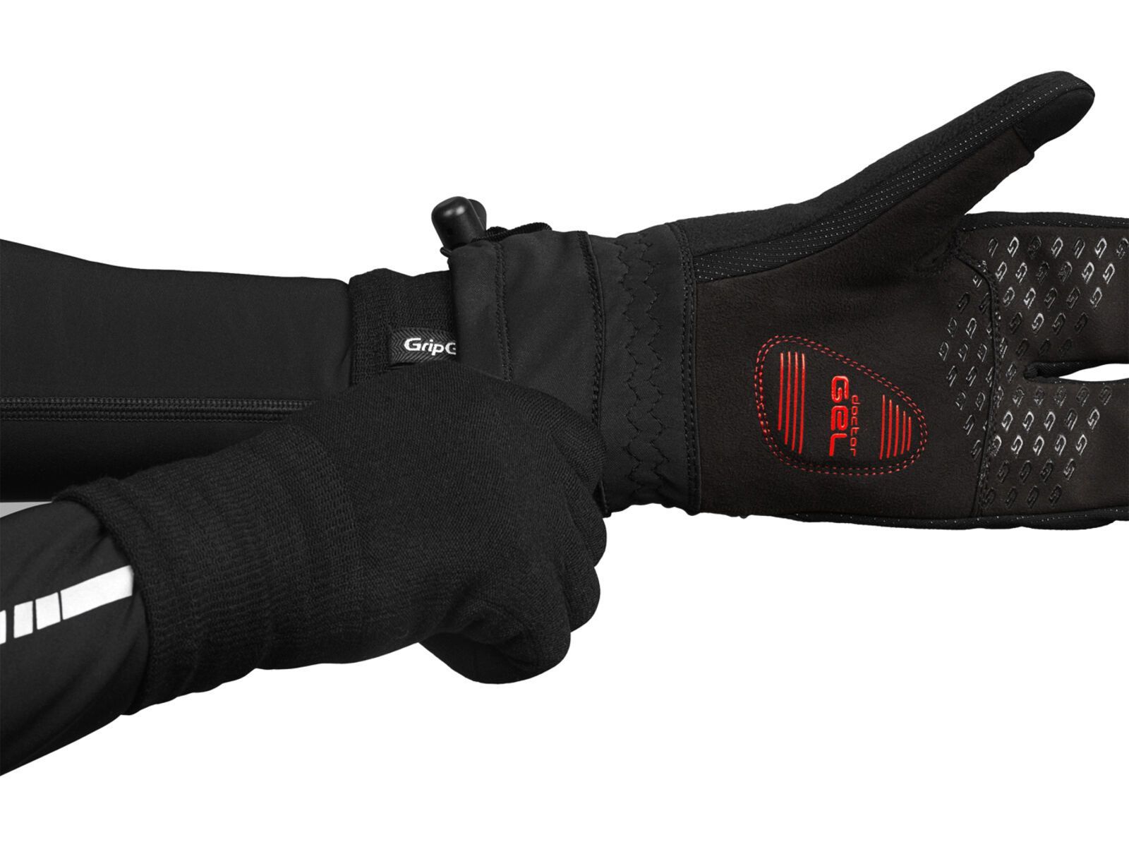 GripGrap Merino Wool Liner Gloves, black | Bild 2