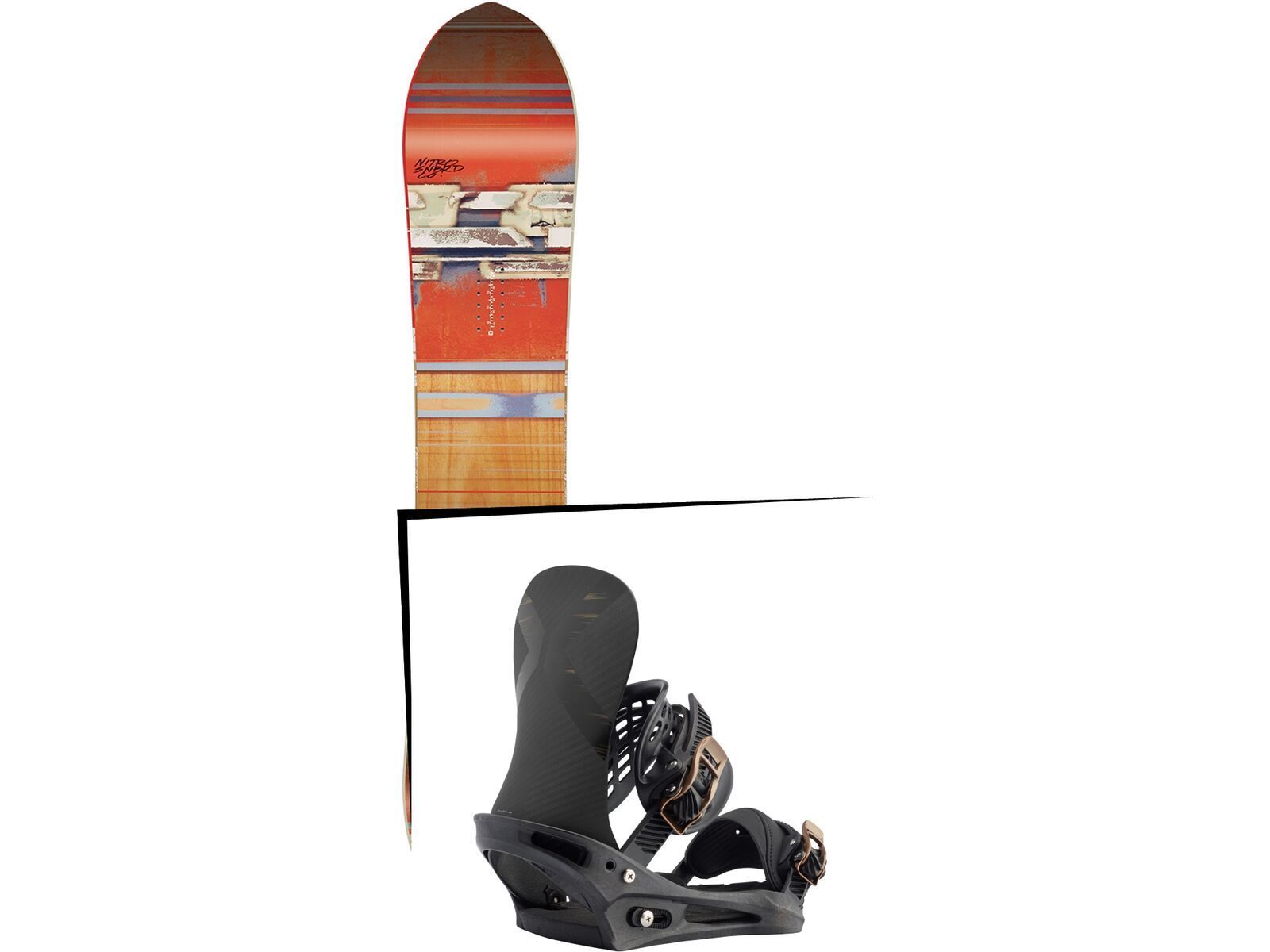 Set: Nitro Ueberspoon 2017 + Burton X-Base 2017, black mag - Snowboardset | Bild 1