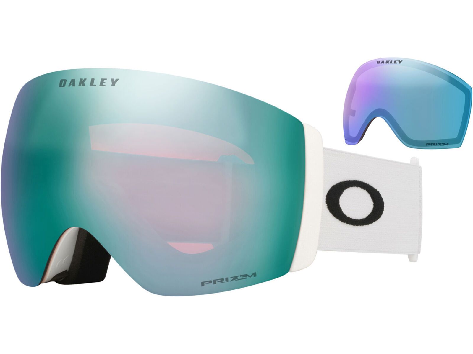Oakley Flight Deck Pro L, Prizm Snow Sapphire Iridium & Iced / matte white | Bild 1