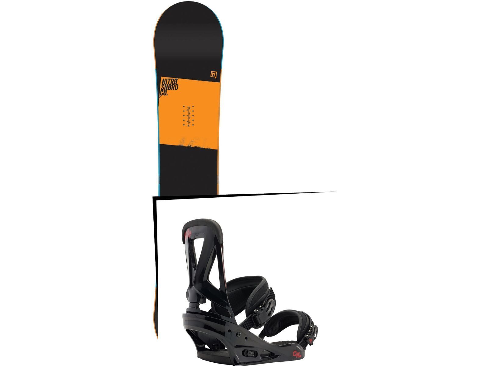 Set: Nitro Stance Wide 2015 + Burton Custom 2016, Black/Red - Snowboardset | Bild 1