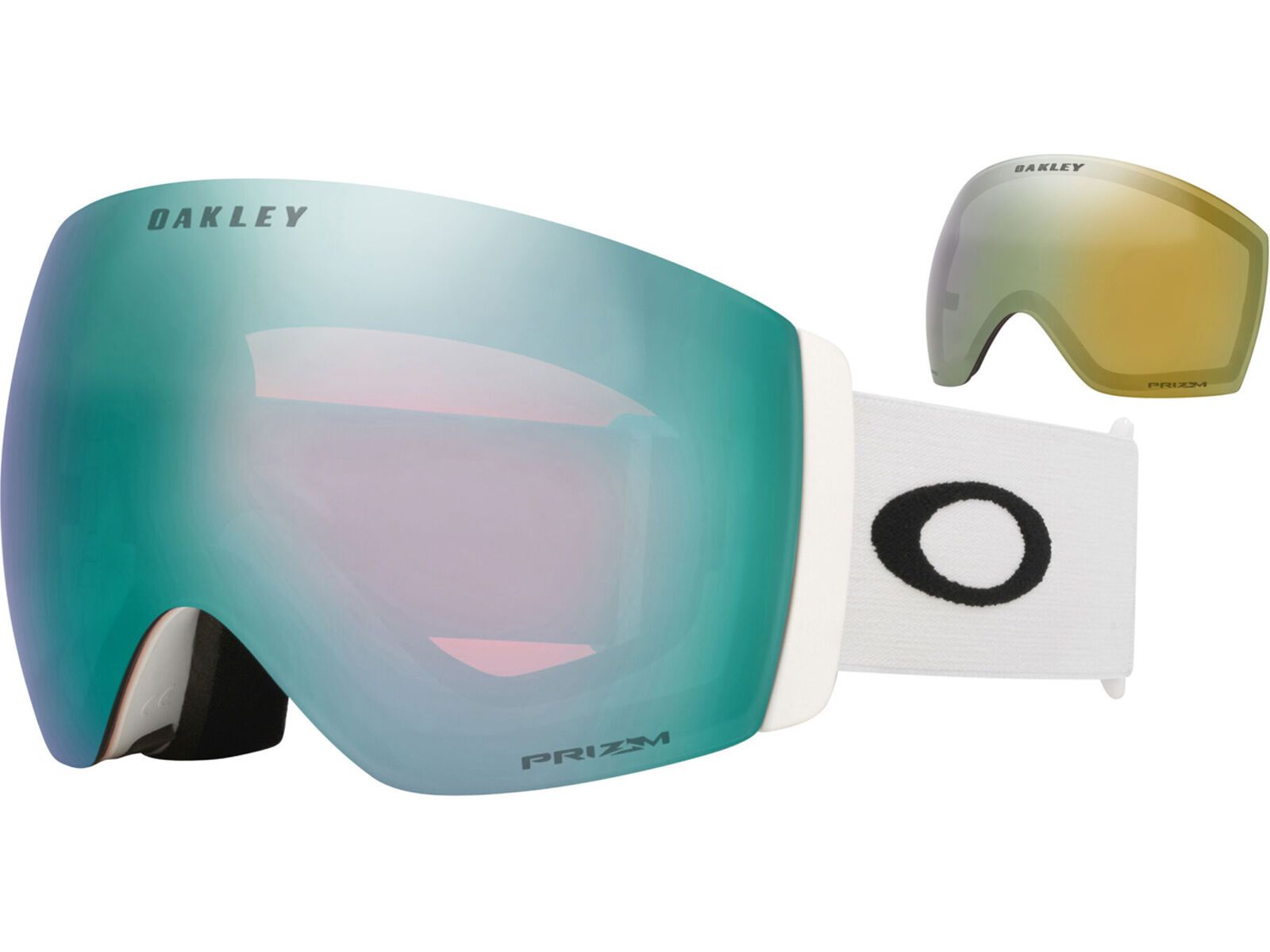 Oakley Flight Deck Pro L, Prizm Snow Sapphire Iridium & Sage Gold / matte white | Bild 1