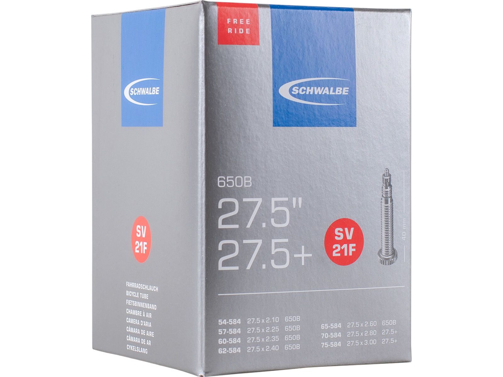 Schwalbe Schlauch SV 21F Freeride - 650B/27.5 x 2.10-3.00 | Bild 1