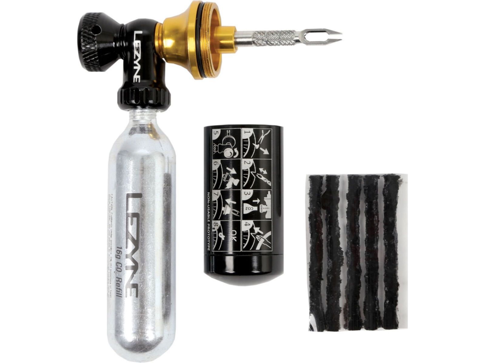 Lezyne Tubeless CO2 Blaster Head Only, black/gold | Bild 3