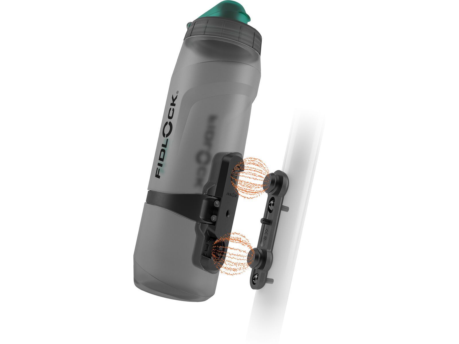 Fidlock Twist Bottle 800 Antibacterial + Bike Base, transparent black/light green | Bild 1
