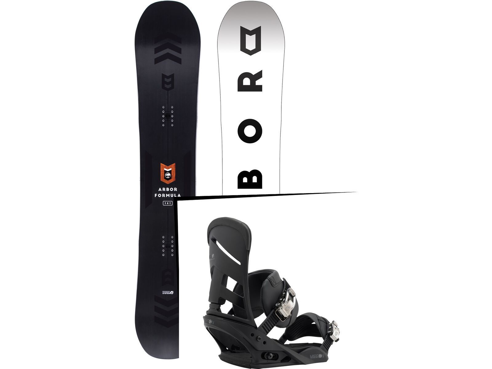 Set: Arbor Formula 2017 + Burton Mission 2017, black - Snowboardset | Bild 1