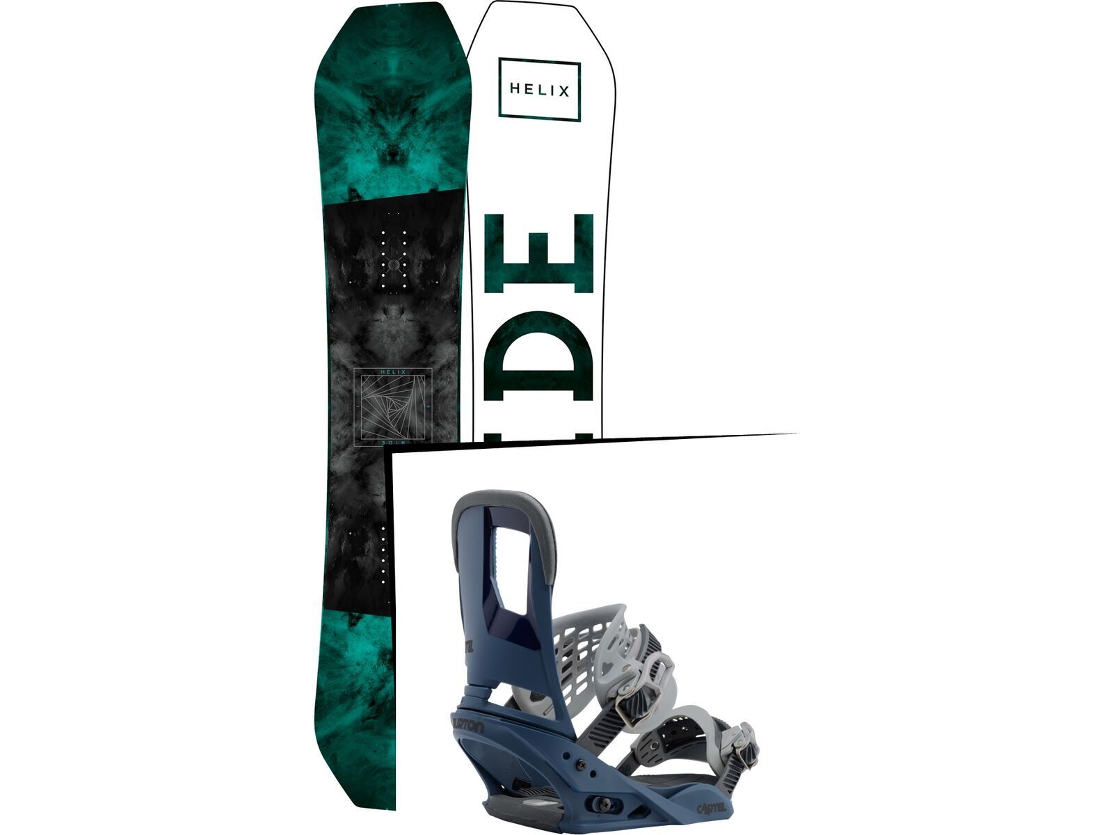 Set: Ride Helix 2017 + Burton Cartel 2017, blue steel - Snowboardset | Bild 1