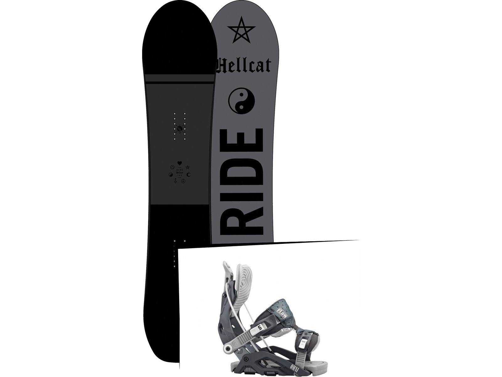 Set: Ride Hellcat 2017 + Flow Omni 2016, gunmetal - Snowboardset