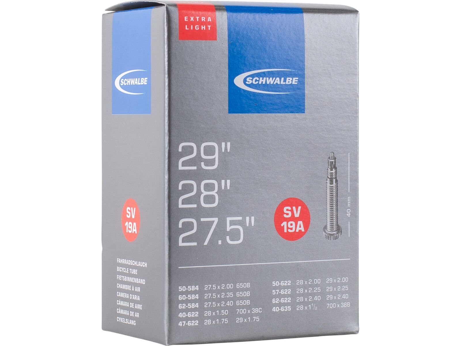 Schwalbe Schlauch SV 19A Extra Light - 27.5/28/29 x 1.50-2.40 | Bild 1