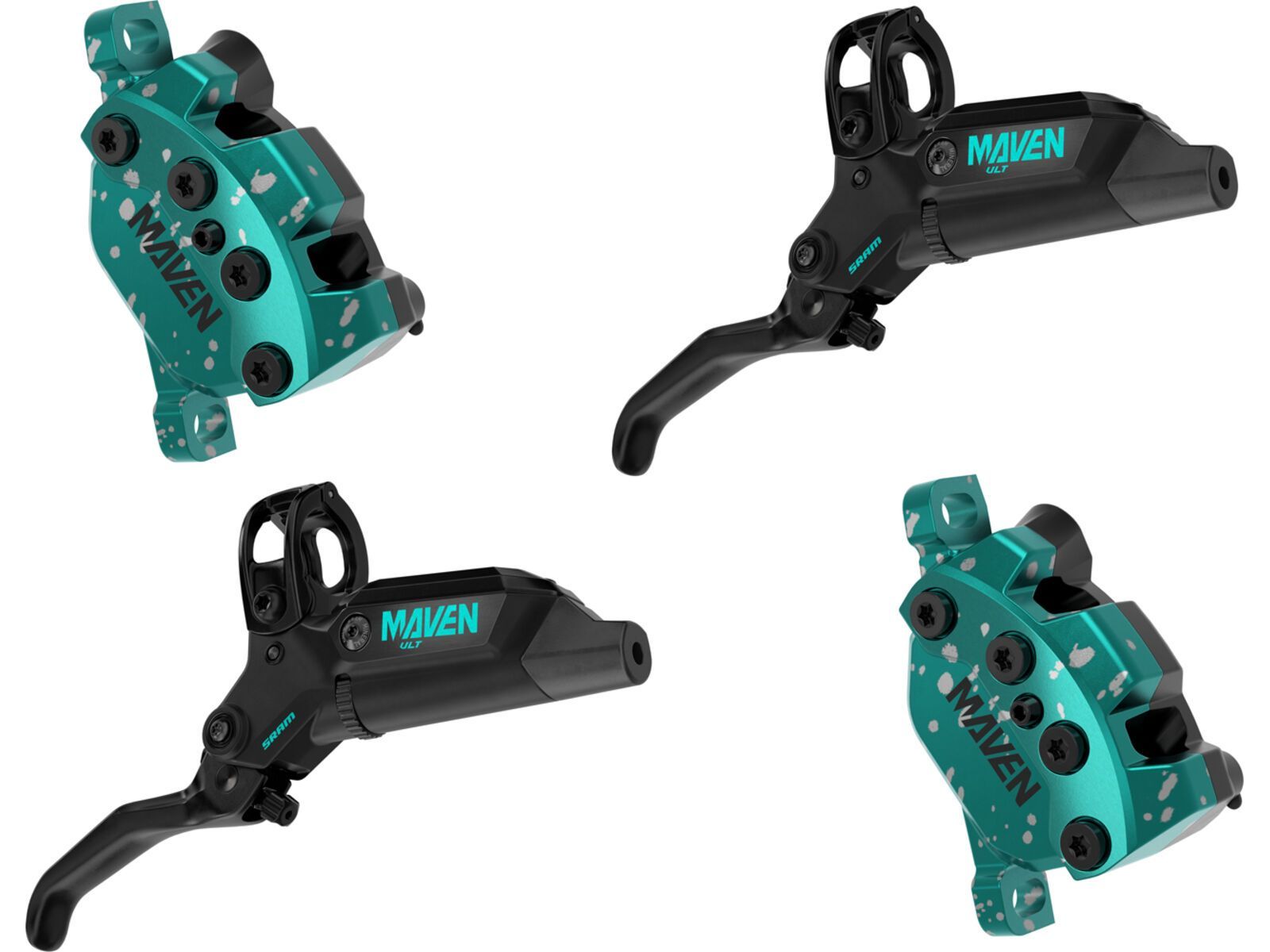 SRAM Maven Ultimate Stealth Expert Kit Teal Splatter - VR/HR | Bild 1