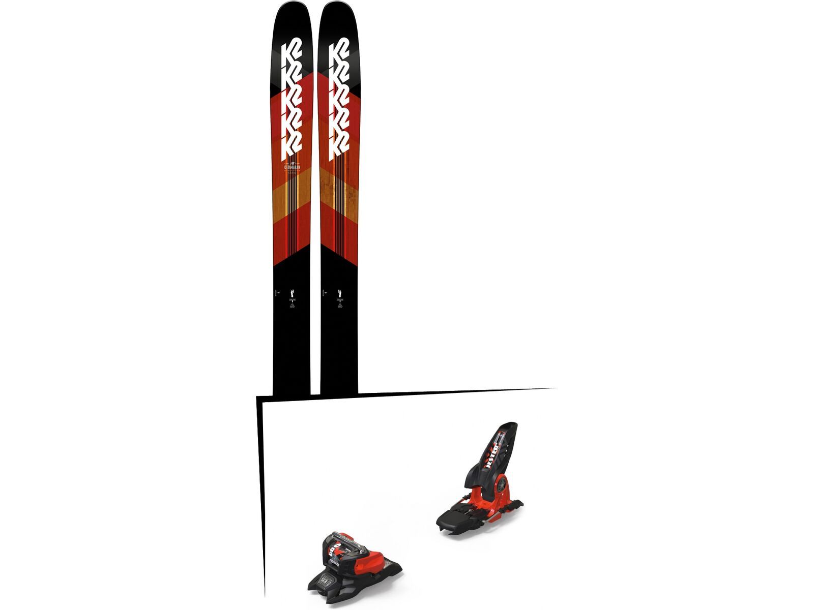 Set: K2 SKI Catamaran 2019 + Marker Jester 18 Pro ID black/flo-red | Bild 1