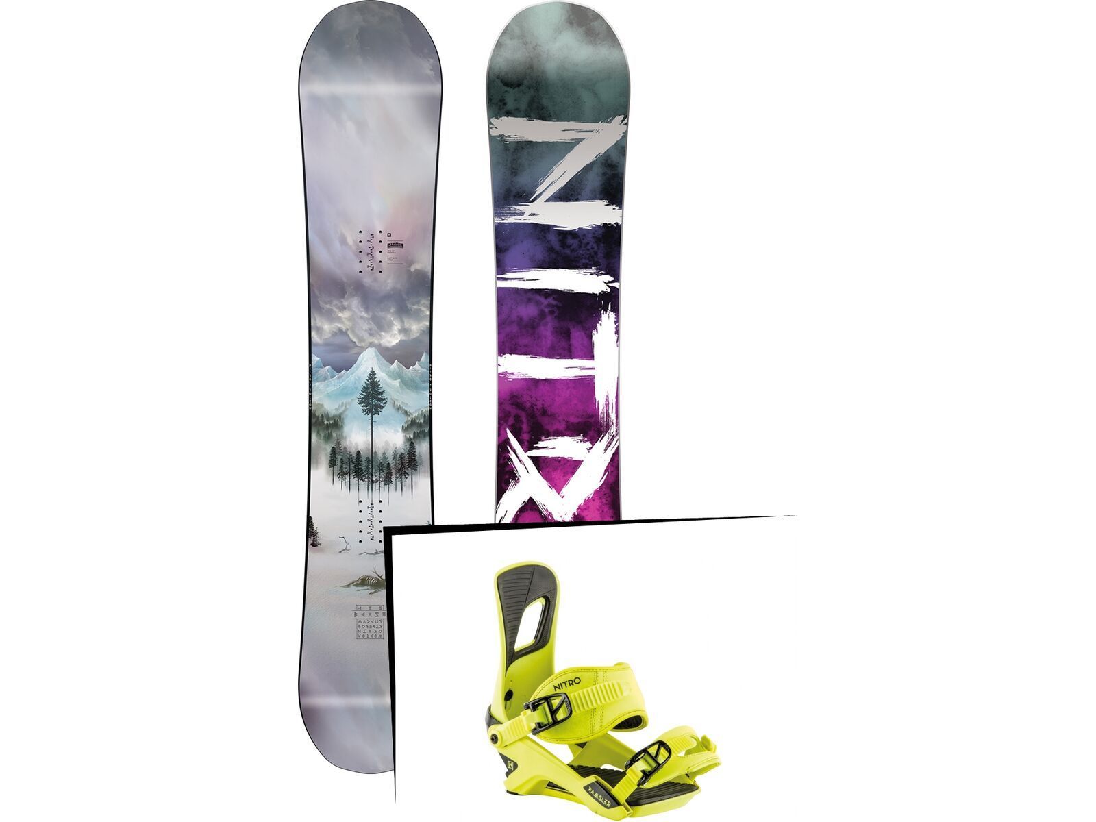 Set: Nitro Beast Nitro x Volcom 2019 + Nitro Rambler muted brights series toxic | Bild 1