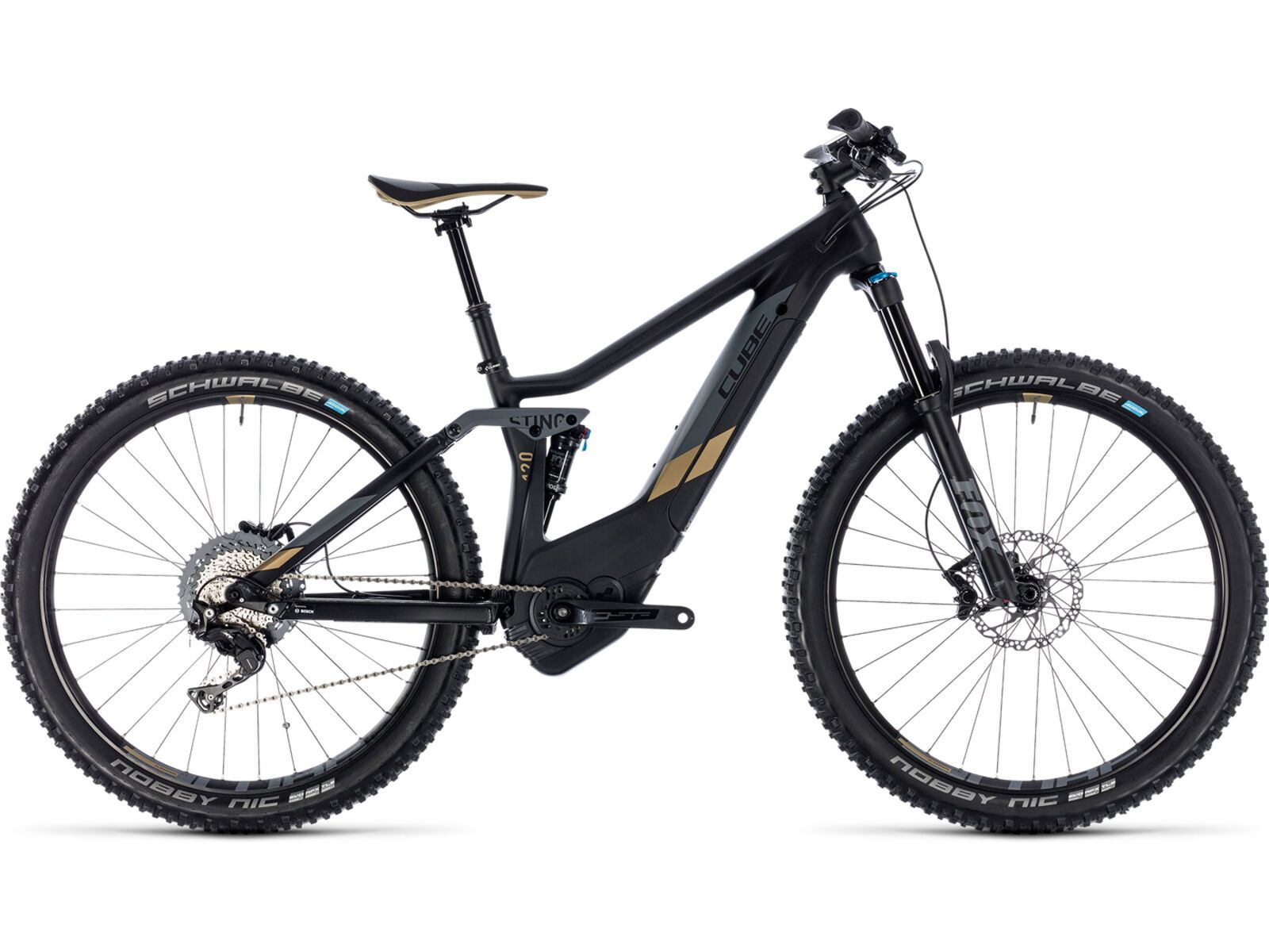 Cube *** 2. Wahl *** Sting Hybrid 120 HPC SL 500 27.5 2018 | Größe 16 Zoll, carbon´n´gold - E-Bike | Bild 1