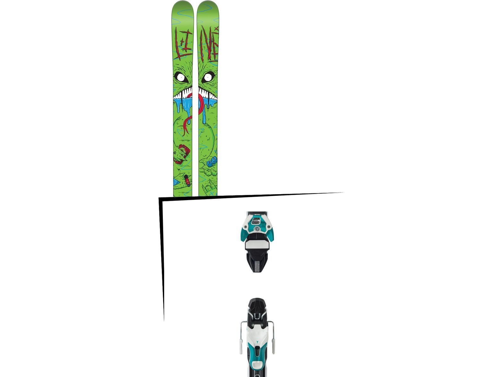 Set: Line Future Spin 2016 + Atomic Warden 11 DT 90 mm, white/mint - Skiset | Bild 1